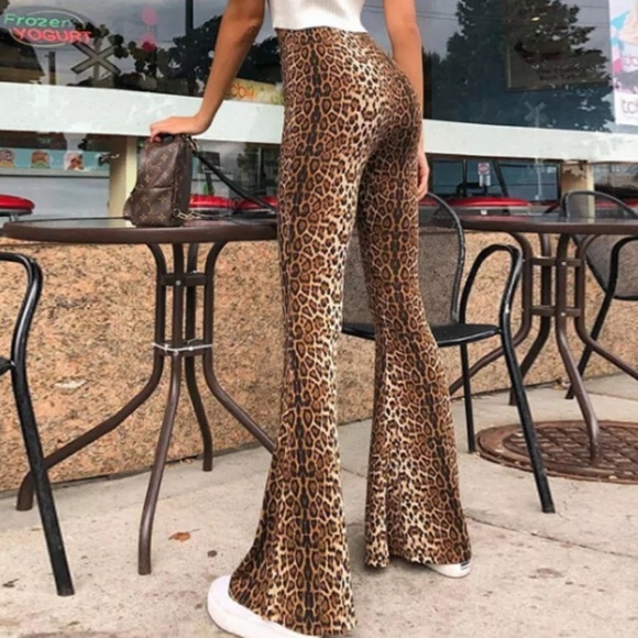 🔥Last One🔥Leopard Bell Bottoms Flared Boho Pants - Picture 4 of 6
